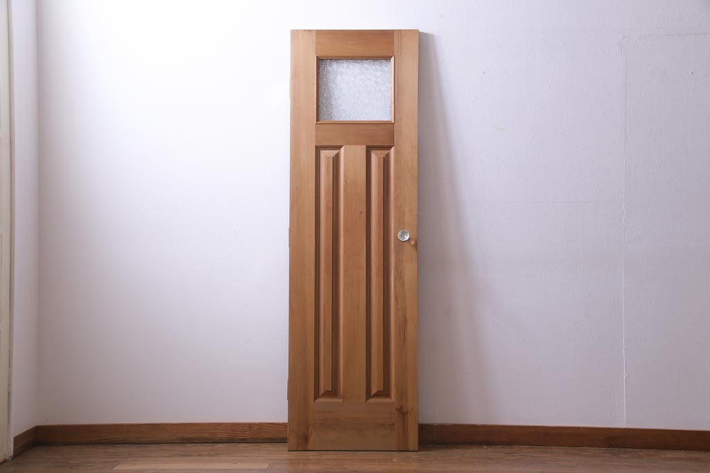 フランスアンティーク　幅狭　ナチュラルな風合いが温かみを感じる木製ガラスドア(木製扉)