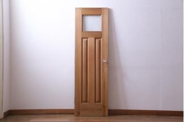 フランスアンティーク　幅狭　ナチュラルな風合いが温かみを感じる木製ガラスドア(木製扉)