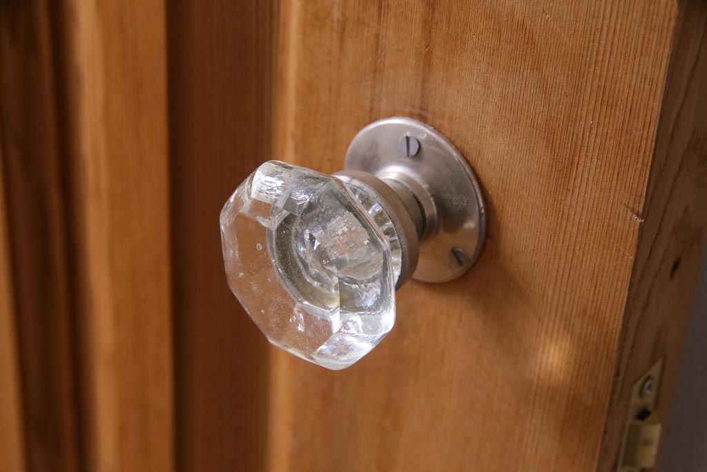 フランスアンティーク　幅狭　ナチュラルな風合いが温かみを感じる木製ガラスドア(木製扉)