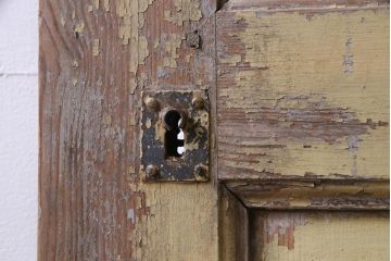 フランスアンティーク　シャビーな風合いがおしゃれなオリジナルペイントの親子ドア(扉、両開き戸、建具)