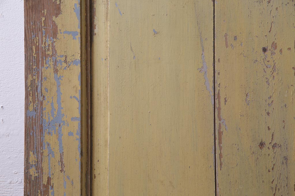 フランスアンティーク　シャビーな風合いがおしゃれなオリジナルペイントの親子ドア(扉、両開き戸、建具)