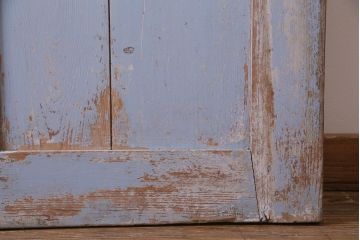 フランスアンティーク　シャビーな風合いがおしゃれなオリジナルペイントの親子ドア(扉、両開き戸、建具)