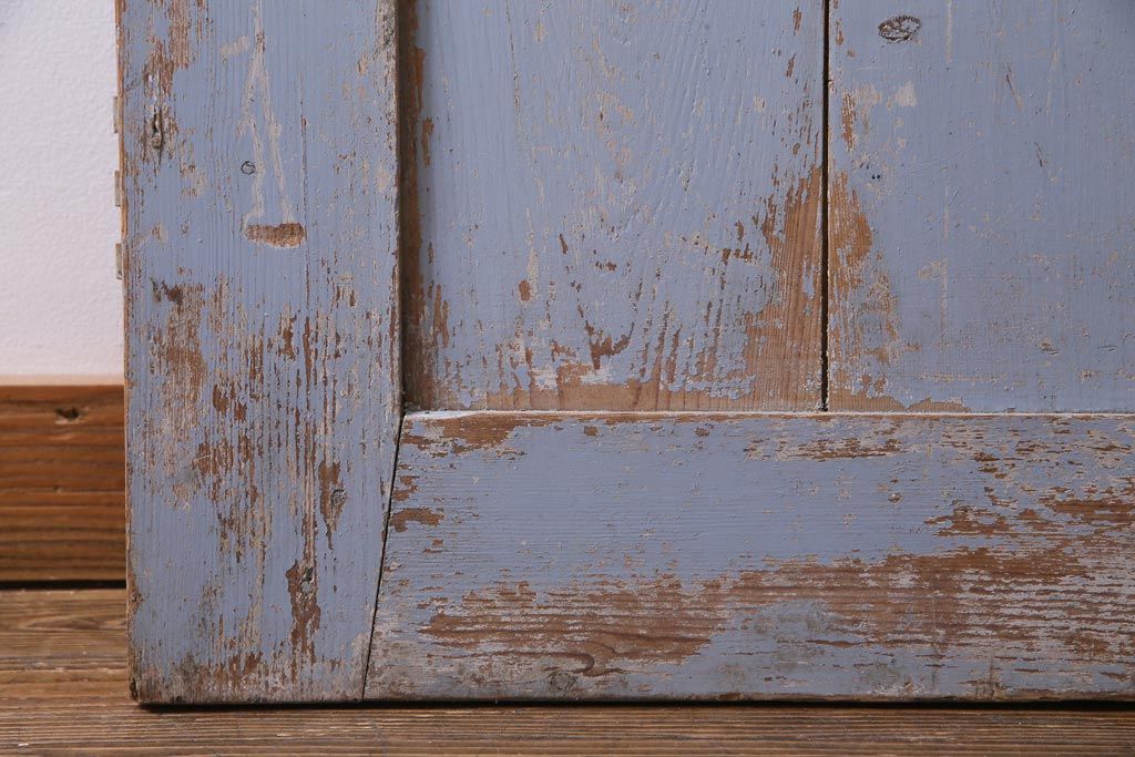 フランスアンティーク　シャビーな風合いがおしゃれなオリジナルペイントの親子ドア(扉、両開き戸、建具)