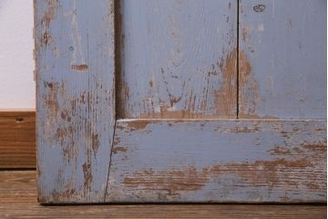フランスアンティーク　シャビーな風合いがおしゃれなオリジナルペイントの親子ドア(扉、両開き戸、建具)