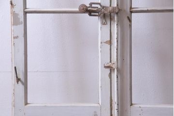 フランスアンティーク　両開き　DIYにおすすめなフレンチシャビーの親子ドア(扉、両開き戸、建具)