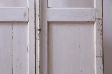 フランスアンティーク　両開き　DIYにおすすめなフレンチシャビーの親子ドア(扉、両開き戸、建具)