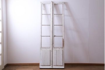 フランスアンティーク　両開き　DIYにおすすめなフレンチシャビーの親子ドア(扉、両開き戸、建具)