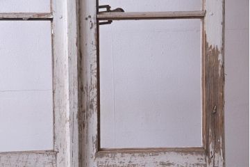 フランスアンティーク　両開き　DIYにおすすめなフレンチシャビーの親子ドア(扉、両開き戸、建具)