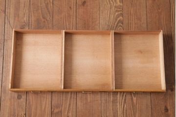 レトロ家具　昭和レトロ　ナラ材　ネームプレート付き　あたたかな色味の小引き出し(小物収納)