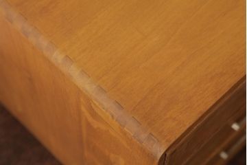 レトロ家具　昭和レトロ　ナラ材　ネームプレート付き　あたたかな色味の小引き出し(小物収納)