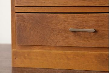 レトロ家具　昭和レトロ　ナラ材　ネームプレート付き　あたたかな色味の小引き出し(小物収納)