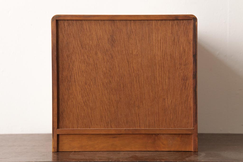 レトロ家具　昭和レトロ　ナラ材　ネームプレート付き　あたたかな色味の小引き出し(小物収納)