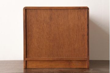 レトロ家具　昭和レトロ　ナラ材　ネームプレート付き　あたたかな色味の小引き出し(小物収納)