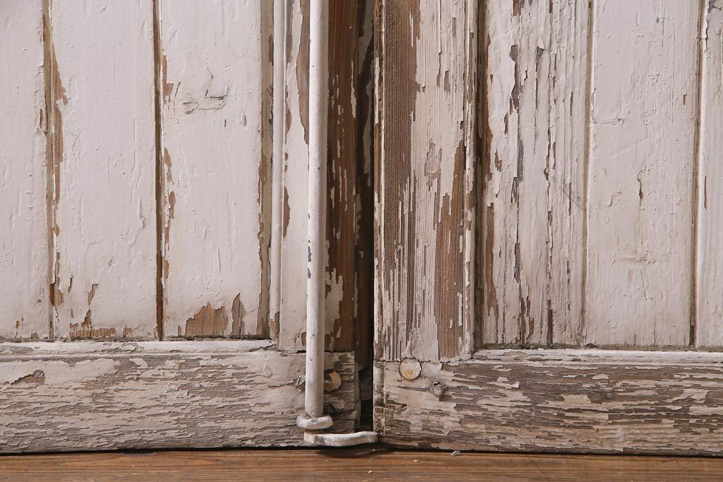 ジャンク品　フランスアンティーク　シャビーシックな空間におすすめな2枚扉(両開き戸、建具)