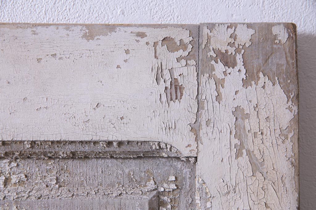 フランスアンティーク　シャビーな美しさが漂うペイントドア一対(木製扉、親子ドア、ディスプレイ)