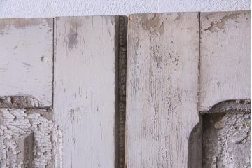 フランスアンティーク　シャビーな美しさが漂うペイントドア一対(木製扉、親子ドア、ディスプレイ)