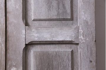 フランスアンティーク　シャビーな美しさが漂うペイントドア一対(木製扉、親子ドア、ディスプレイ)