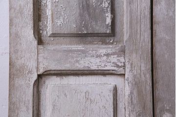 フランスアンティーク　シャビーな美しさが漂うペイントドア一対(木製扉、親子ドア、ディスプレイ)