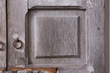 フランスアンティーク　シャビーな美しさが漂うペイントドア一対(木製扉、親子ドア、ディスプレイ)