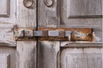 フランスアンティーク　シャビーな美しさが漂うペイントドア一対(木製扉、親子ドア、ディスプレイ)