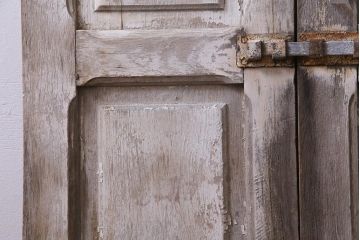 フランスアンティーク　シャビーな美しさが漂うペイントドア一対(木製扉、親子ドア、ディスプレイ)