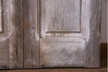 フランスアンティーク　シャビーな美しさが漂うペイントドア一対(木製扉、親子ドア、ディスプレイ)