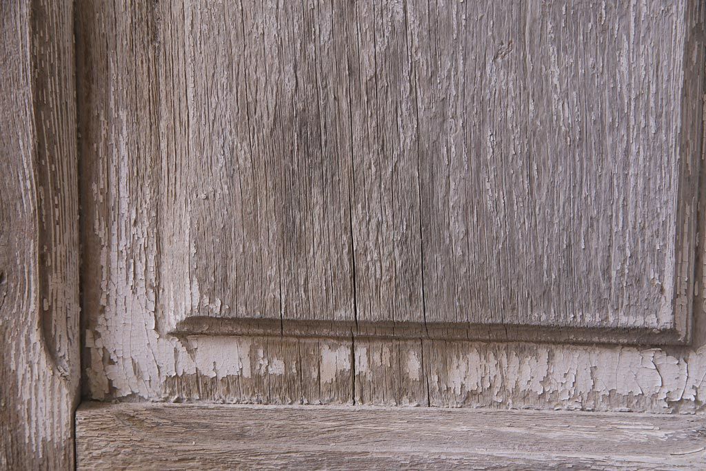 フランスアンティーク　シャビーな美しさが漂うペイントドア一対(木製扉、親子ドア、ディスプレイ)