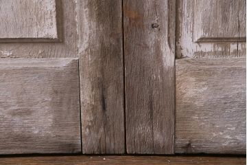 フランスアンティーク　シャビーな美しさが漂うペイントドア一対(木製扉、親子ドア、ディスプレイ)