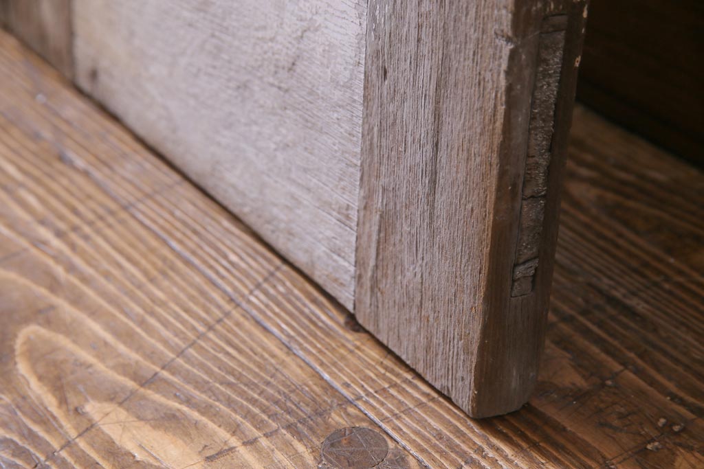 フランスアンティーク　シャビーな美しさが漂うペイントドア一対(木製扉、親子ドア、ディスプレイ)