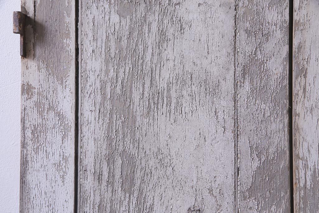 フランスアンティーク　シャビーな美しさが漂うペイントドア一対(木製扉、親子ドア、ディスプレイ)