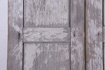 フランスアンティーク　シャビーな美しさが漂うペイントドア一対(木製扉、親子ドア、ディスプレイ)