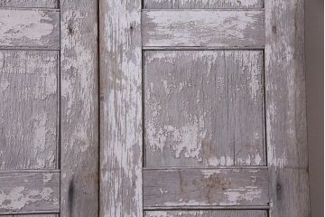 フランスアンティーク　シャビーな美しさが漂うペイントドア一対(木製扉、親子ドア、ディスプレイ)