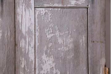 フランスアンティーク　シャビーな美しさが漂うペイントドア一対(木製扉、親子ドア、ディスプレイ)