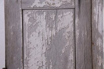 フランスアンティーク　シャビーな美しさが漂うペイントドア一対(木製扉、親子ドア、ディスプレイ)