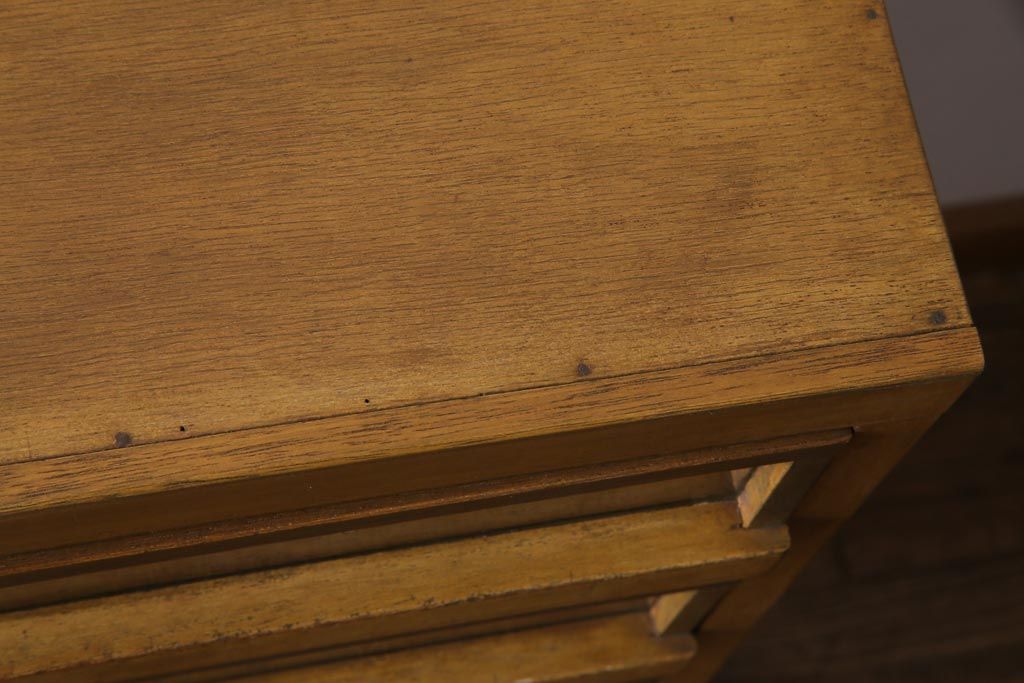 レトロ家具　昭和レトロ　古い木の味わいが魅力的な糸ケース(引き出し、小物収納)(1)