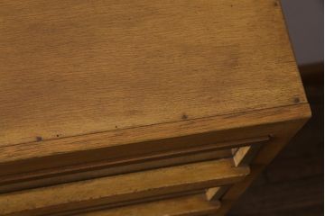 レトロ家具　昭和レトロ　古い木の味わいが魅力的な糸ケース(引き出し、小物収納)(1)