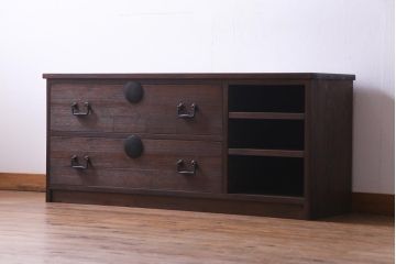 ラフジュ工房オリジナル　リメイク家具　箪笥の引き出しを活用したローボード(チェスト、テレビボード、収納棚)(1)