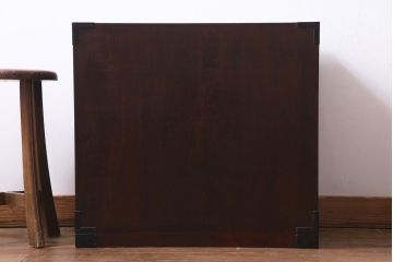 中古　伝統家具　仙台箪笥　唐獅子　豪華な金具が迫力のある片開き小箪笥(引き出し)