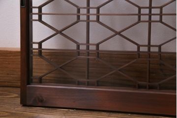ラフジュ工房オリジナル　古建具リメイク　組子が和モダンな雰囲気醸し出すローボード・小(収納棚、戸棚)