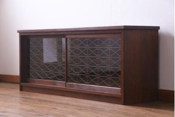 ラフジュ工房オリジナル　古建具リメイク　組子が和モダンな雰囲気醸し出すローボード・小(収納棚、戸棚)