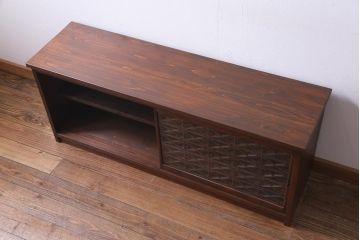 ラフジュ工房オリジナル　古建具リメイク　組子が和モダンな雰囲気醸し出すローボード・小(収納棚、戸棚)