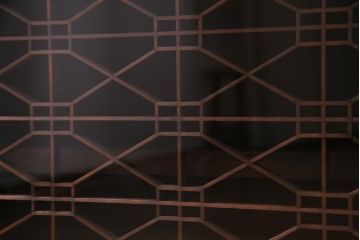 ラフジュ工房オリジナル　古建具リメイク　組子が和モダンな雰囲気醸し出すローボード・小(収納棚、戸棚)