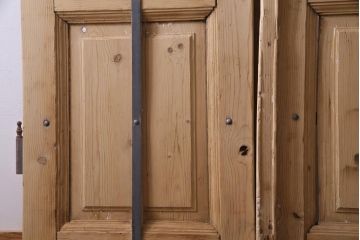 フランスアンティーク　両開き　アイアングリルがおしゃれな木製2枚扉(ドア1対、建具)