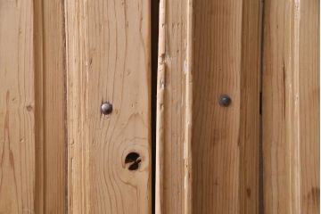 フランスアンティーク　両開き　アイアングリルがおしゃれな木製2枚扉(ドア1対、建具)