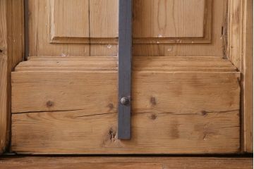 フランスアンティーク　両開き　アイアングリルがおしゃれな木製2枚扉(ドア1対、建具)
