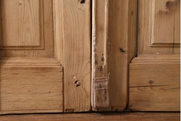 フランスアンティーク　両開き　アイアングリルがおしゃれな木製2枚扉(ドア1対、建具)