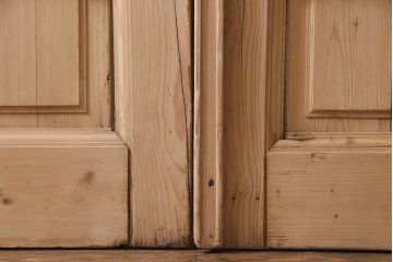 フランスアンティーク　両開き　アイアングリルがおしゃれな木製2枚扉(ドア1対、建具)