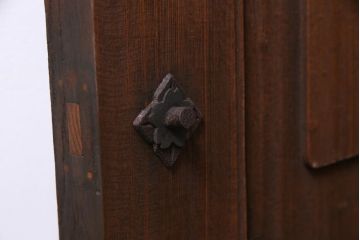 和製アンティーク　総ケヤキ材　ダイナミックな杢目を堪能できる木製戸(蔵戸、建具、玄関戸)(1)