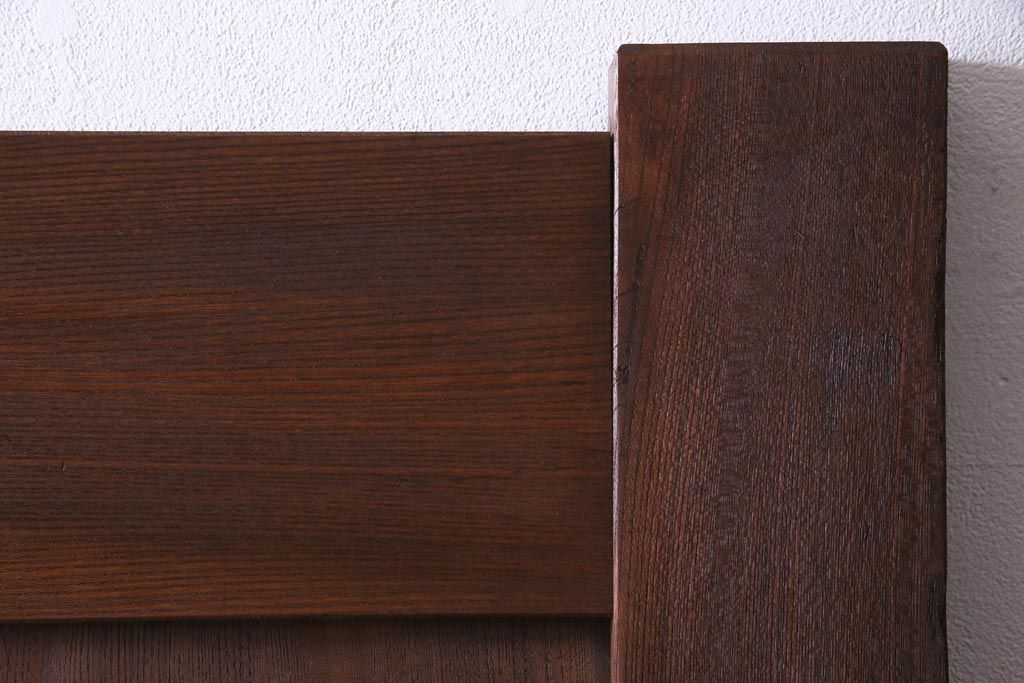 和製アンティーク　総ケヤキ材　ダイナミックな杢目を堪能できる木製戸(蔵戸、建具、玄関戸)(1)