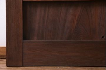 和製アンティーク　総ケヤキ材　ダイナミックな杢目を堪能できる木製戸(蔵戸、建具、玄関戸)(1)